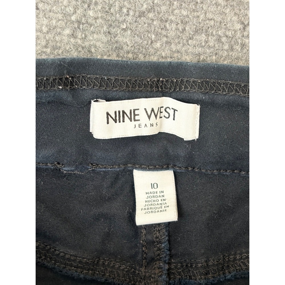 Nine West Pants Heidi Pull On Cropped Black Women's Size 10 - Picture 2 of 10